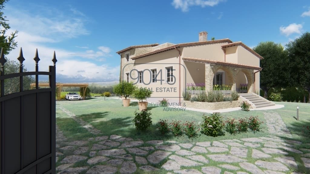 Casa di campagna panoramica in fase di costruzione nei pressi di San Gimignano - Toscana, foto 2 di 50